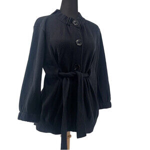 Vince tie front cardigan sweater cashmere cotton blend luxury minimalist sz sm